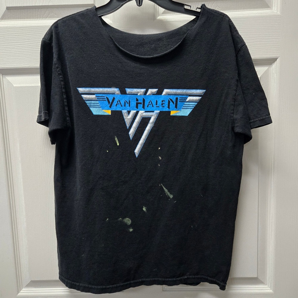Van Halen 2007-2008 Tour Graphic T-Shirt Black Distressed Concert Tee